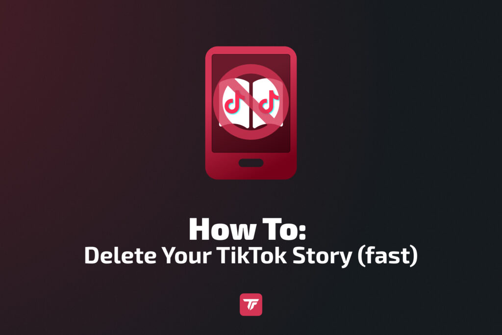 Tutorial thumbnail showing how to delete TikTok stories quickly.