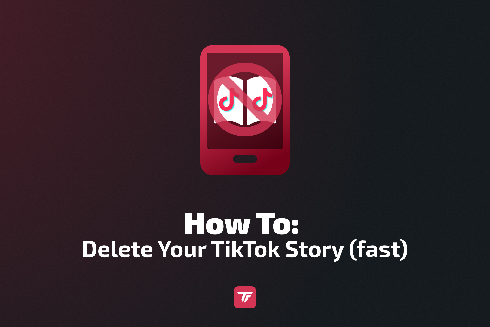 Tutorial thumbnail showing how to delete TikTok stories quickly.