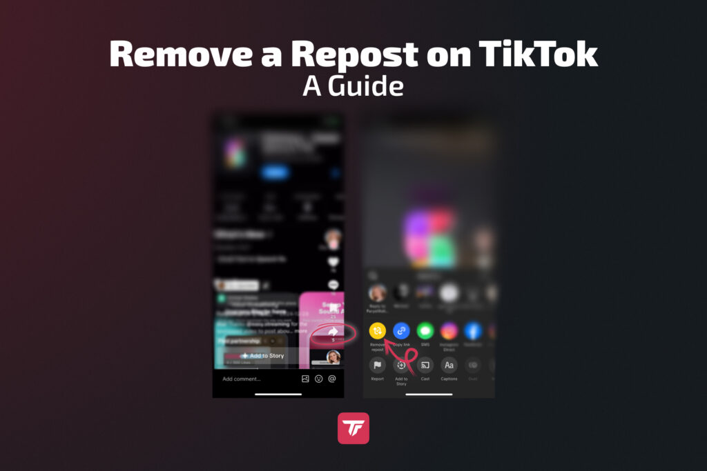 TikTok guide showing how to remove a repost from your feed.