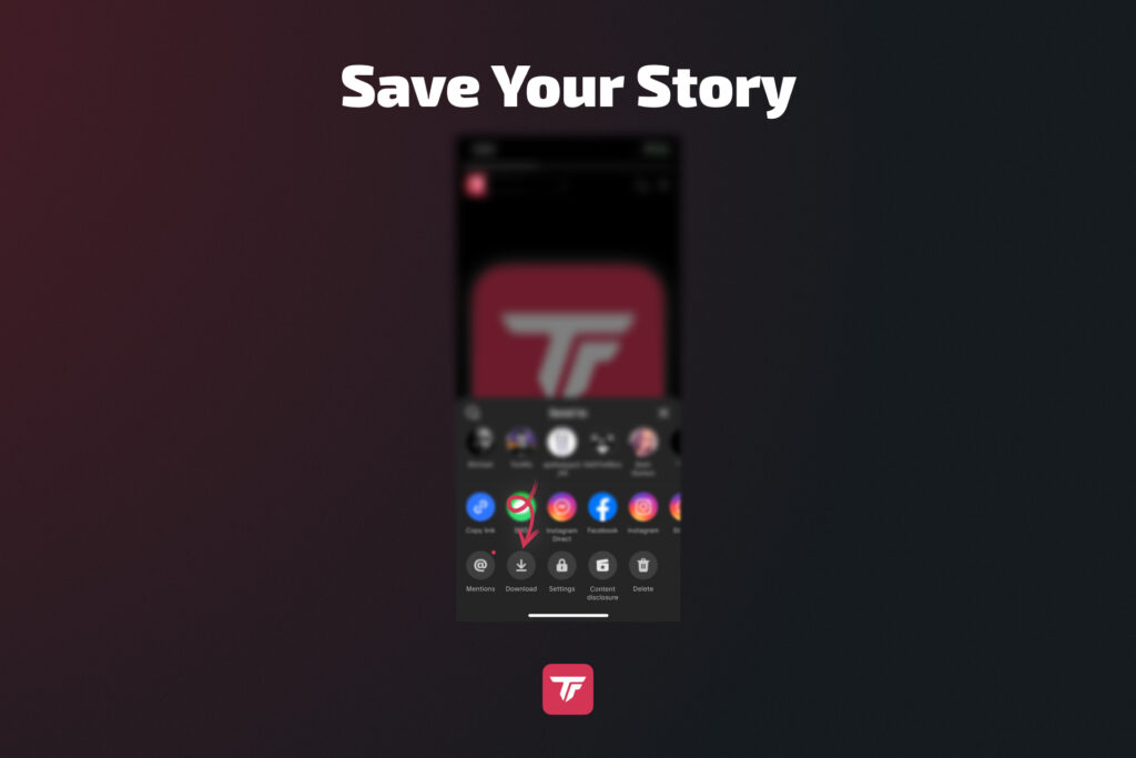 Screenshot showing TikTok share menu with download option highlighted.