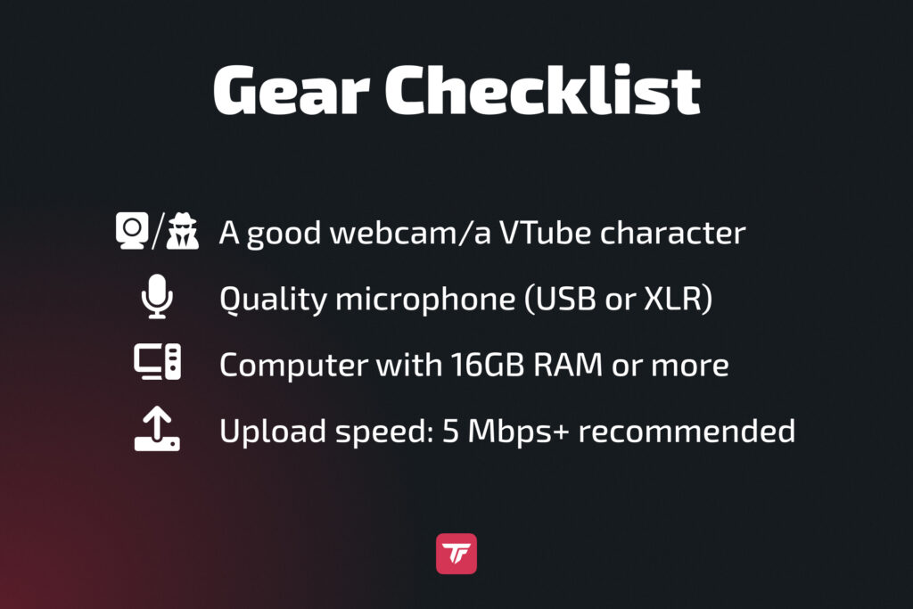 Streaming gear checklist for TikTok Live and OBS setup.