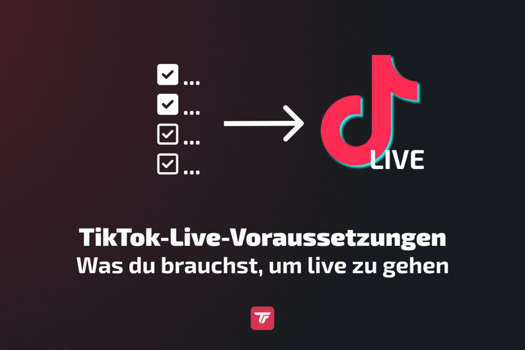 Grafik mit Checkliste und Pfeil zum TikTok-Live-Logo