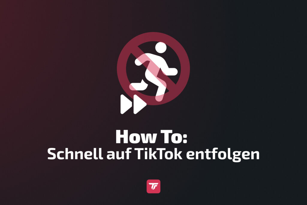 Minimalistische TikTok-Grafik, die zeigt, wie man schnell entfolgt.