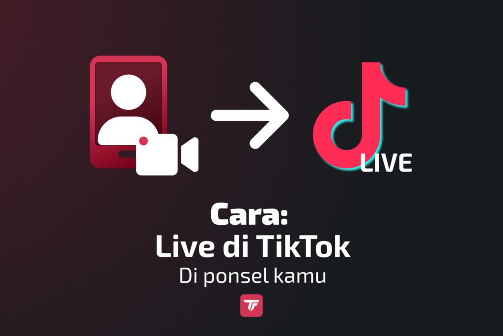 Banner tutorial yang menunjukkan cara live di TikTok melalui smartphone