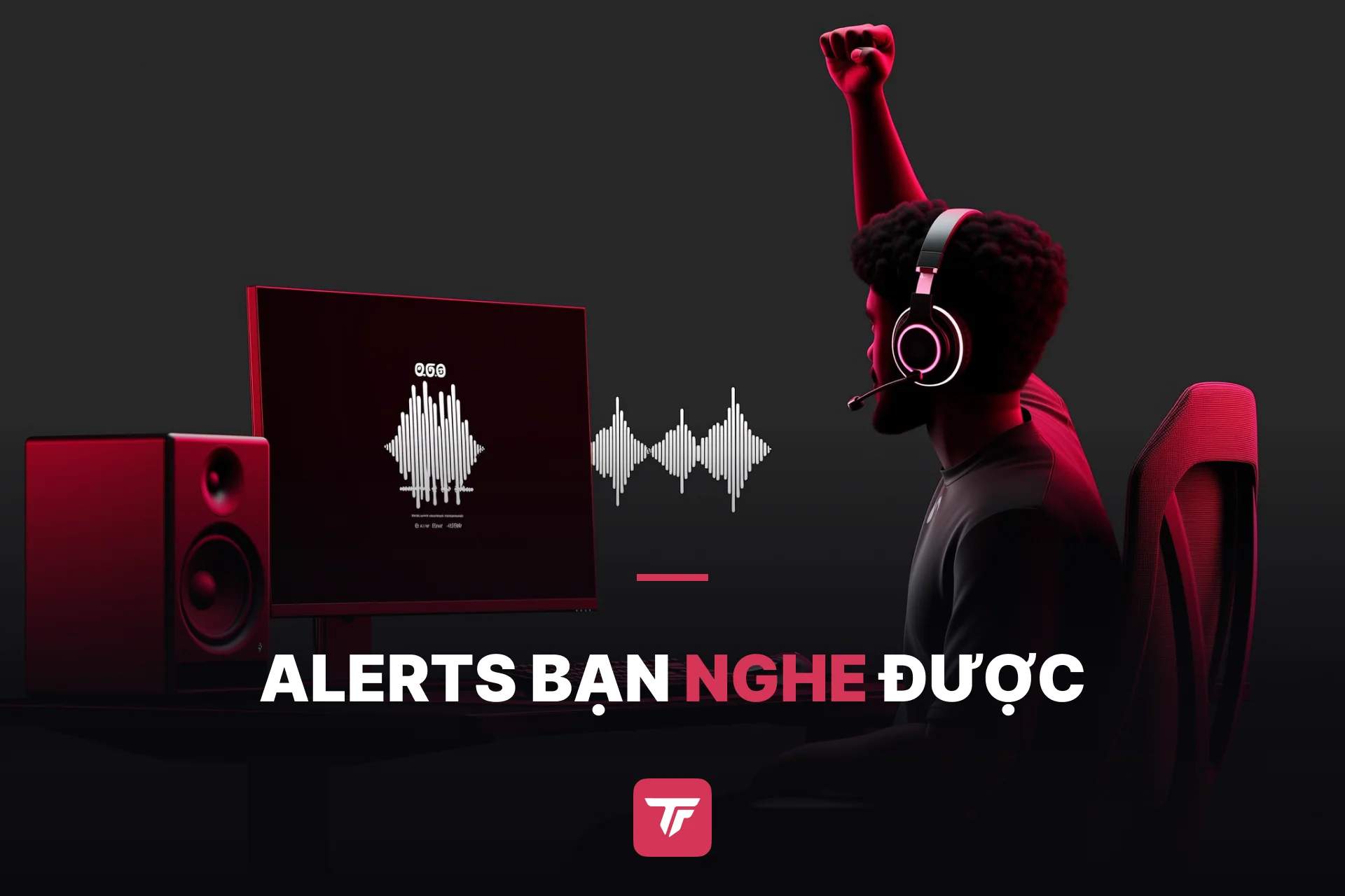 streamer đeo tai nghe phản ứng với sound alert giữa buổi stream