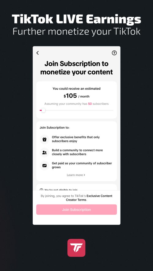 TikTok subscription feature for creator monetization